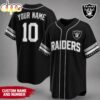 Custom Name Number Las Vegas Raiders NFL Team Pride Baseball Jersey