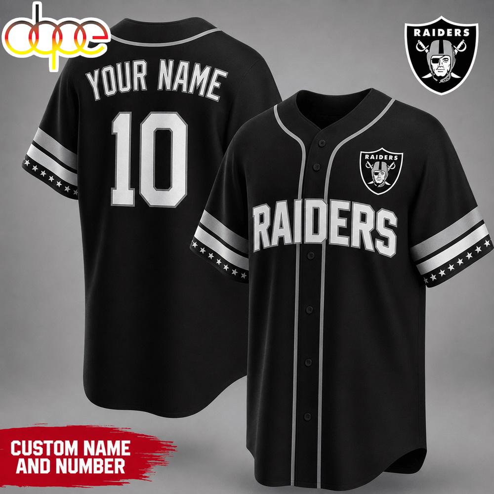 Custom Name Number Las Vegas Raiders NFL Team Pride Baseball Jersey