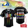 Custom Name Number Los Angeles Rams NFL Pride Month Baseball Jersey Shirt