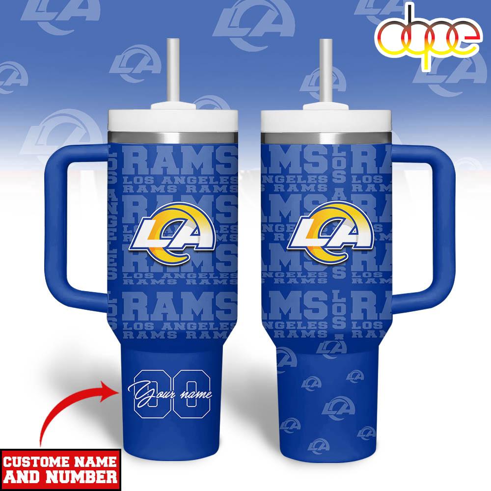 Custom Name Number Los Angeles Rams NFL Team Spirit Tumbler 40oz Custom Name Number Los Angeles Rams NFL Team Spirit Tumbler 40oz