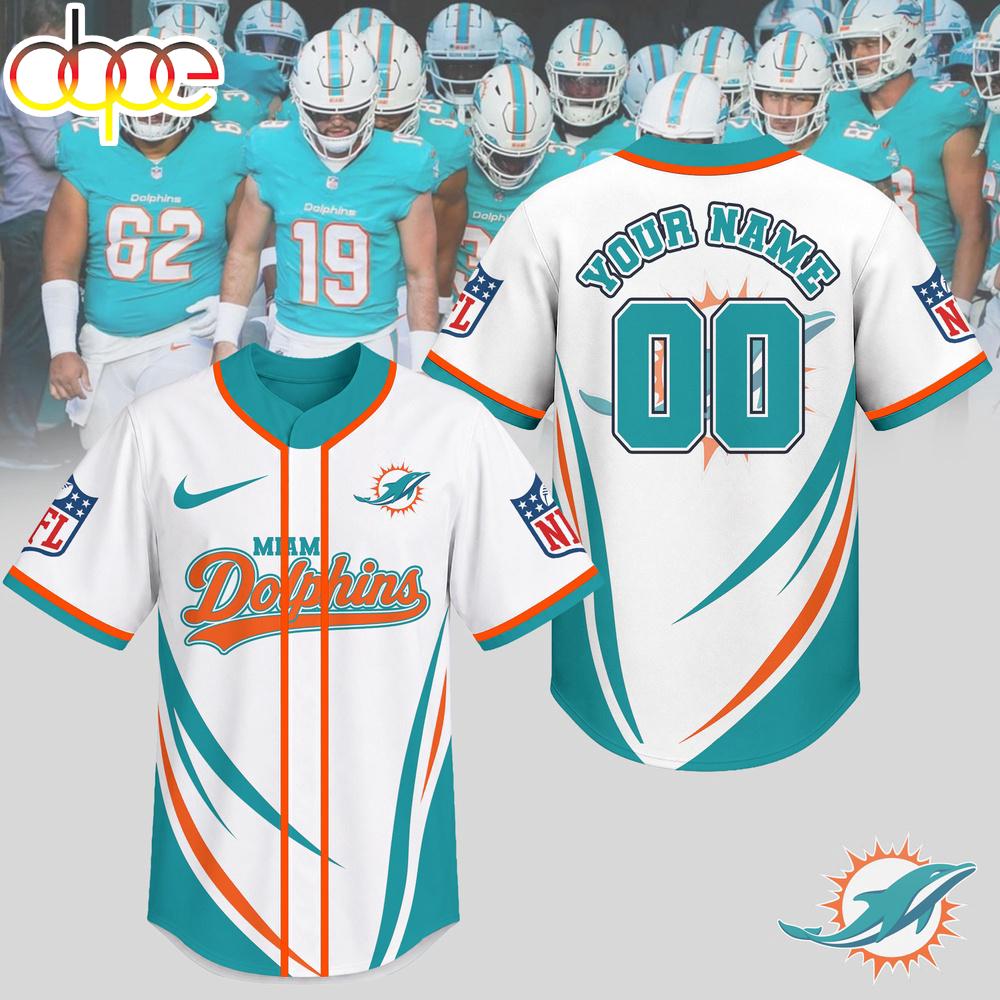 Custom Name Number Miami Dolphins NFL Game Day Ready Baseball Jersey Shirt Custom Name Number Miami Dolphins NFL Game Day Ready Baseball Jersey Shirt