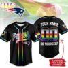 Custom Name Number New England Patriots NFL Pride Month Baseball Jersey Shirt