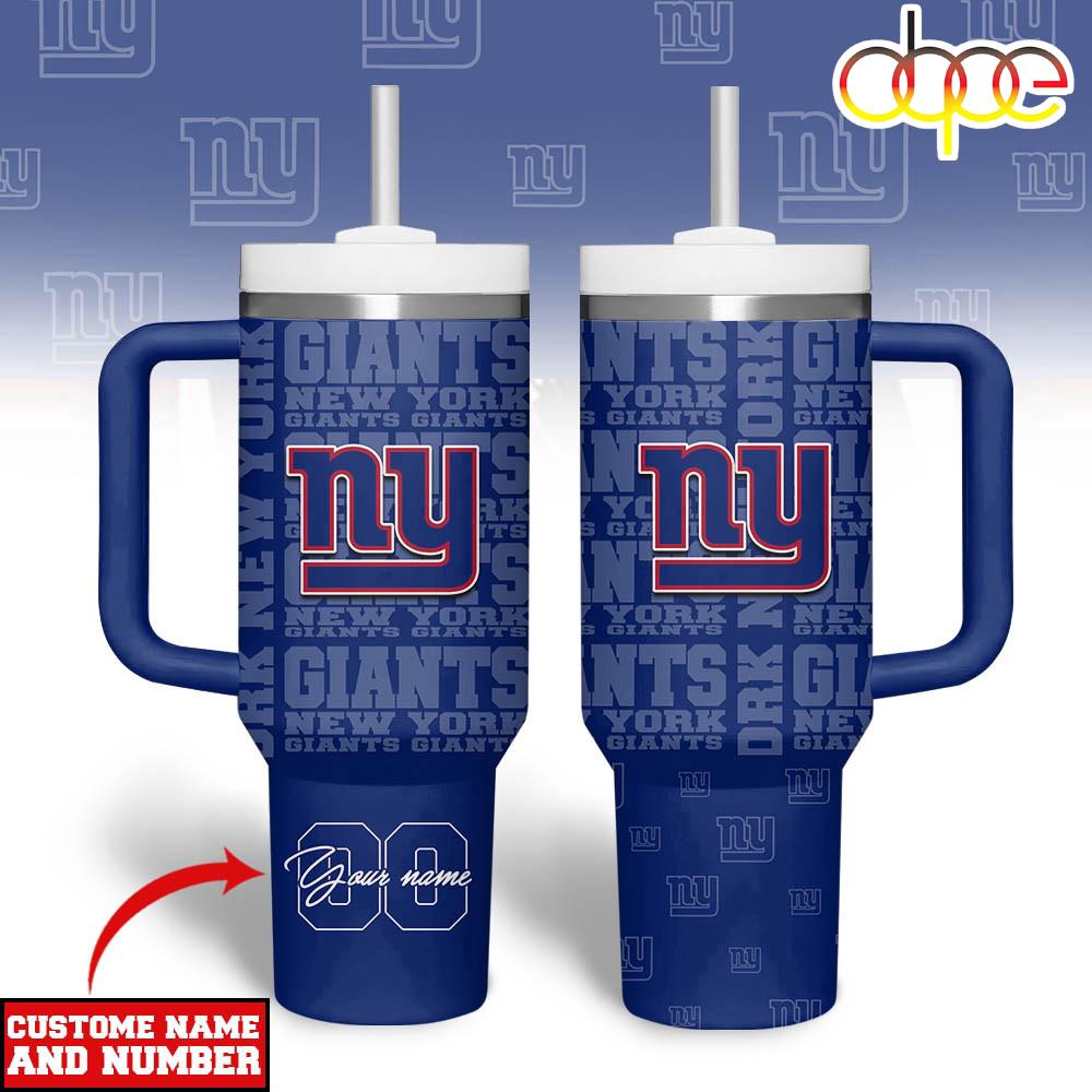 Custom Name Number New York Giants NFL Team Spirit Tumbler 40oz