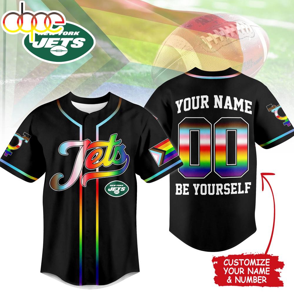 Custom Name Number New York Jets NFL Pride Month Baseball Jersey Shirt Custom Name Number New York Jets NFL Pride Month Baseball Jersey Shirt