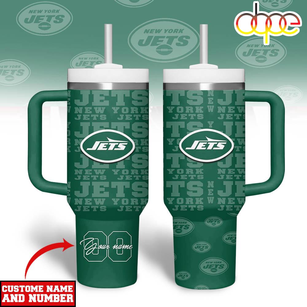 Custom Name Number New York Jets NFL Team Spirit Tumbler 40oz