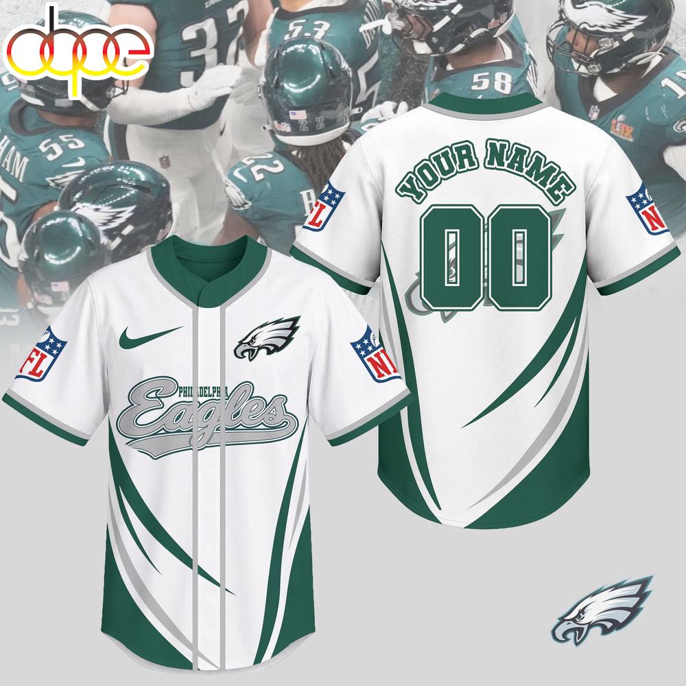 Custom Name Number Philadelphia Eagles NFL Game Day Ready Baseball Jersey Shirt