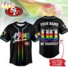 Custom Name Number San Francisco 49ers NFL Pride Month Baseball Jersey Shirt Custom Name Number San Francisco 49ers NFL Pride Month Baseball Jersey Shirt