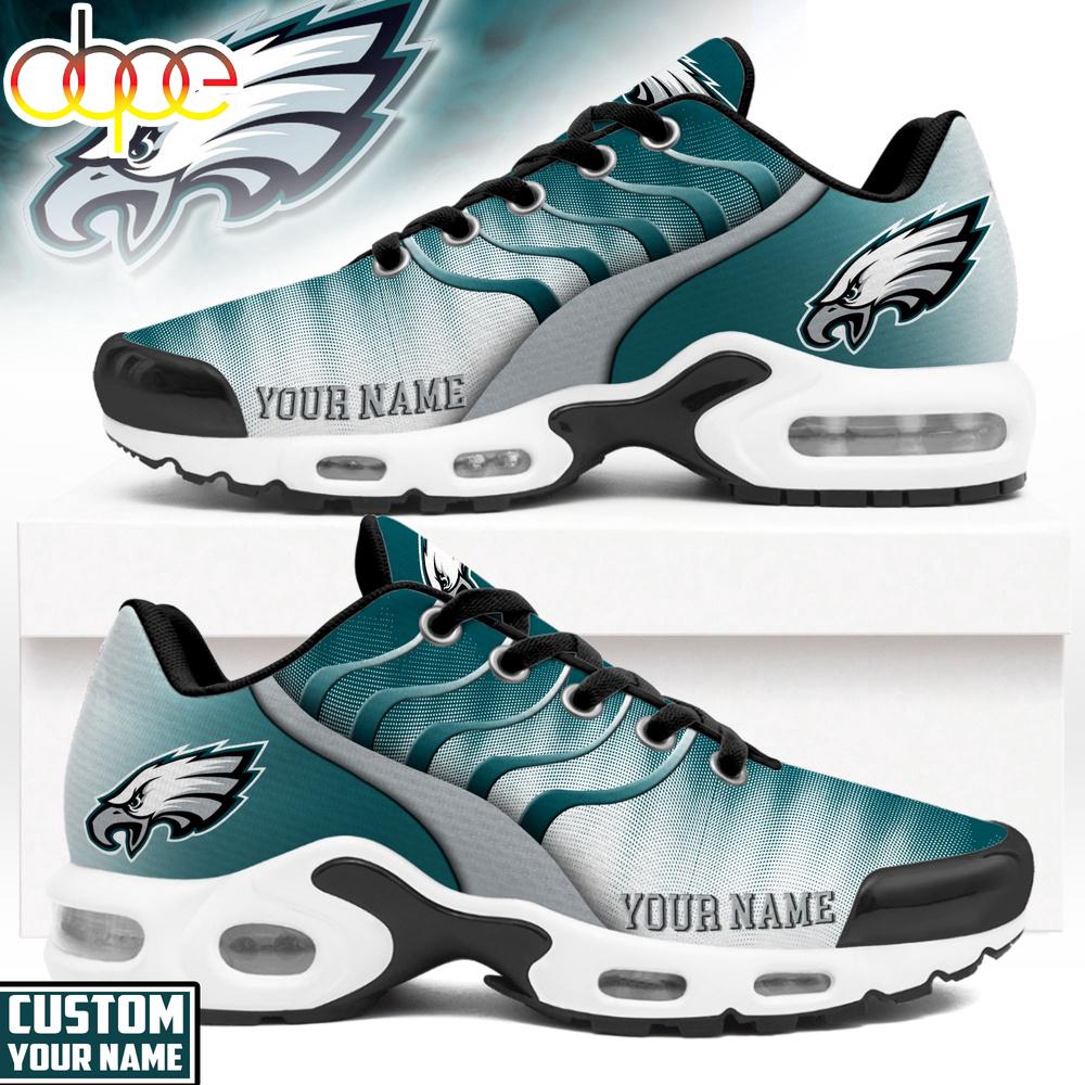 Custom Name Philadelphia Eagles NFL Endzone Runner Air Max Plus Shoes