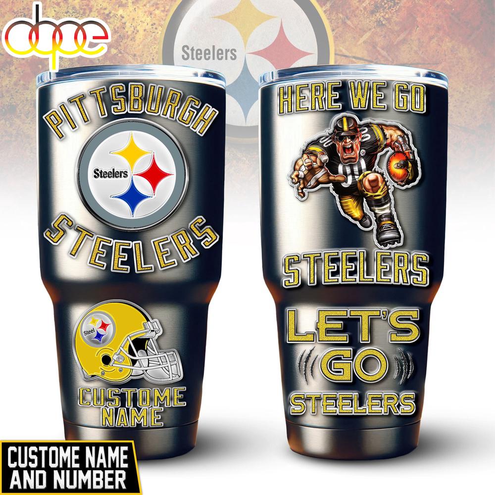 Custom Name Pittsburgh Steelers Mascot Tumbler For Fans