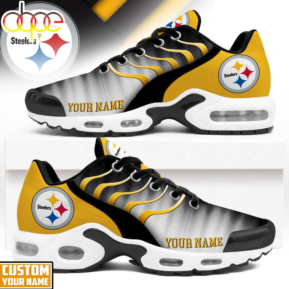 Custom Name Pittsburgh Steelers NFL Endzone Runner Air Max Plus Shoes
