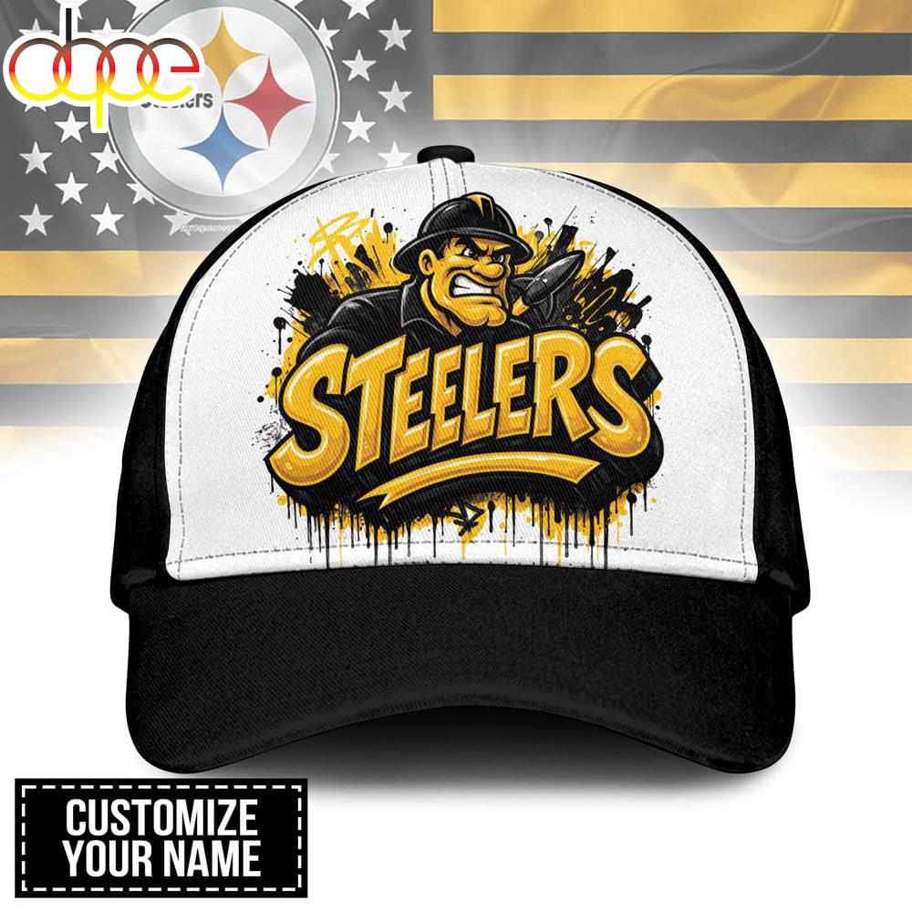 Custom Name Pittsburgh Steelers NFL Graffiti Team Baseball Cap