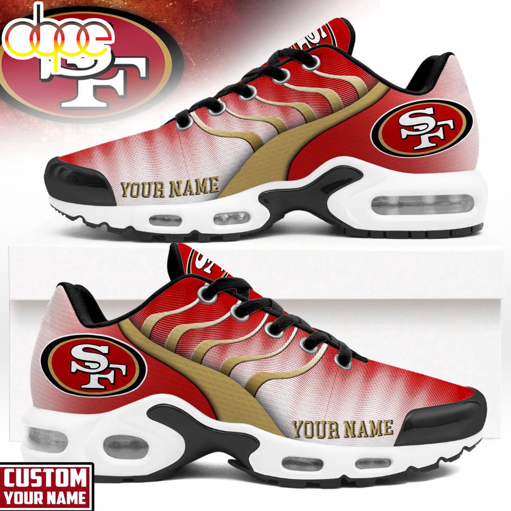 Custom Name San Francisco 49ers NFL Endzone Runner Air Max Plus Shoes