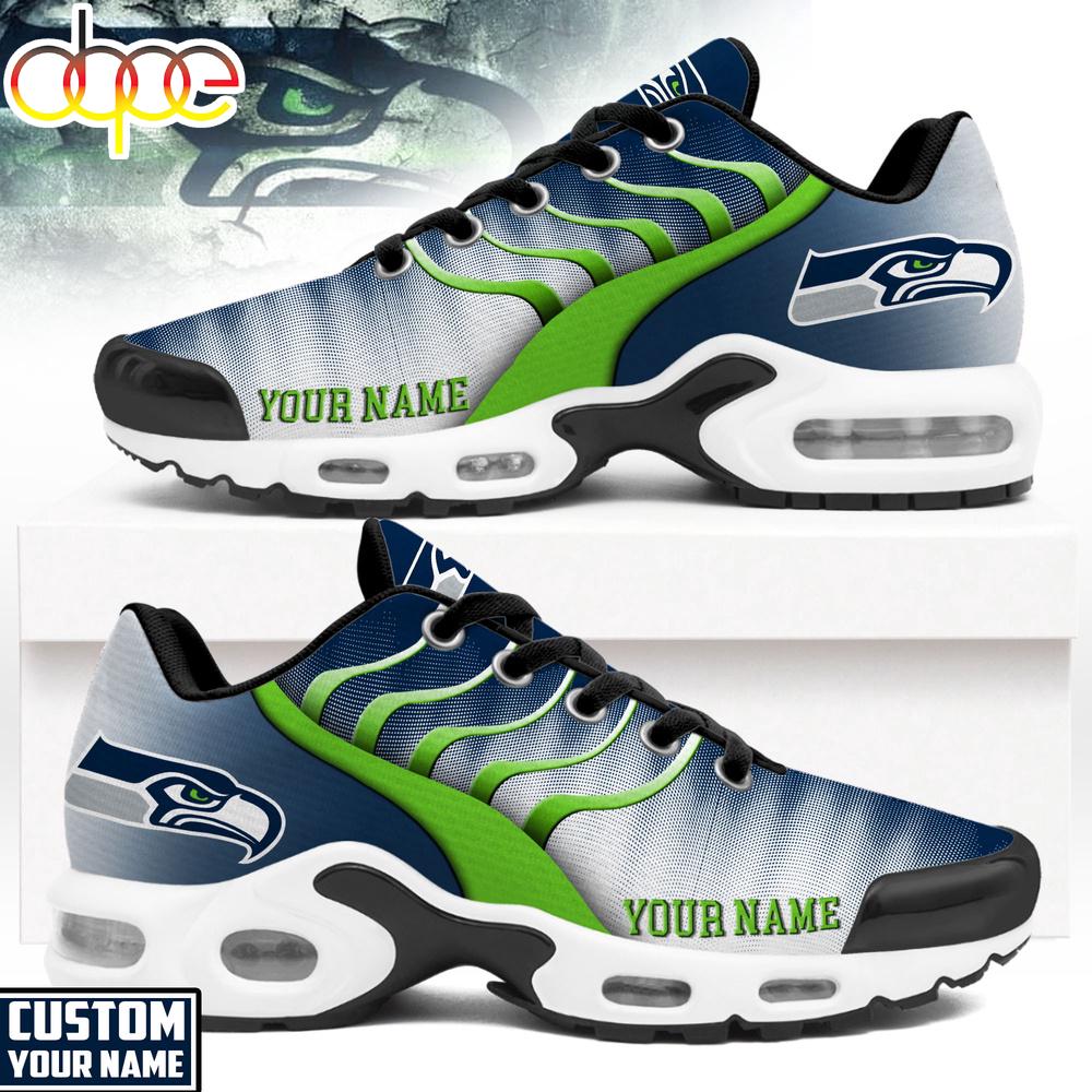 Custom Name Seattle Seahawks NFL Endzone Runner Air Max Plus Shoes
