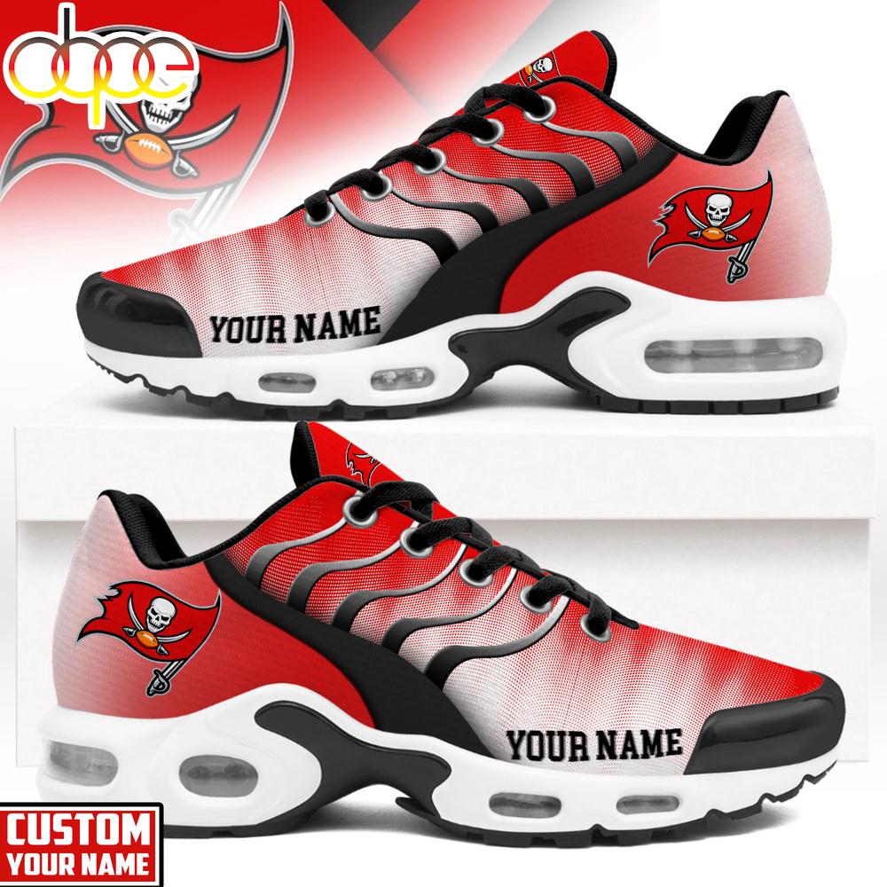 Custom Name Tampa Bay Buccaneers NFL Endzone Runner Air Max Plus Shoes Custom Name Tampa Bay Buccaneers NFL Endzone Runner Air Max Plus Shoes