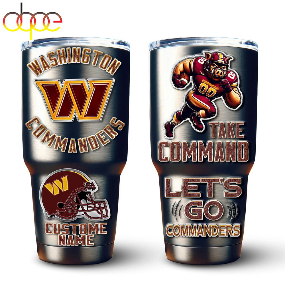 Custom Name Washington Commanders Mascot Tumbler For Fans