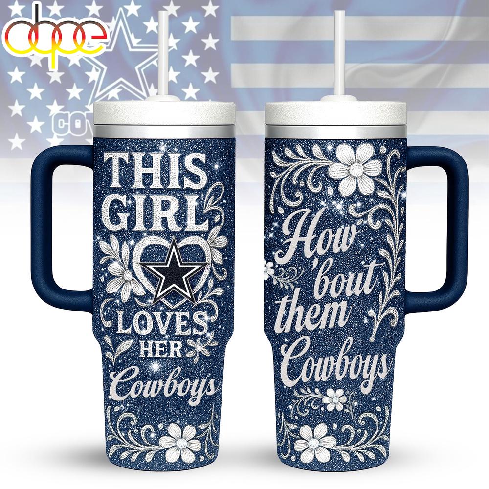 Dallas Cowboys Let's Go Tumbler 40Oz With Handle Dallas Cowboys Let's Go Tumbler 40Oz With Handle