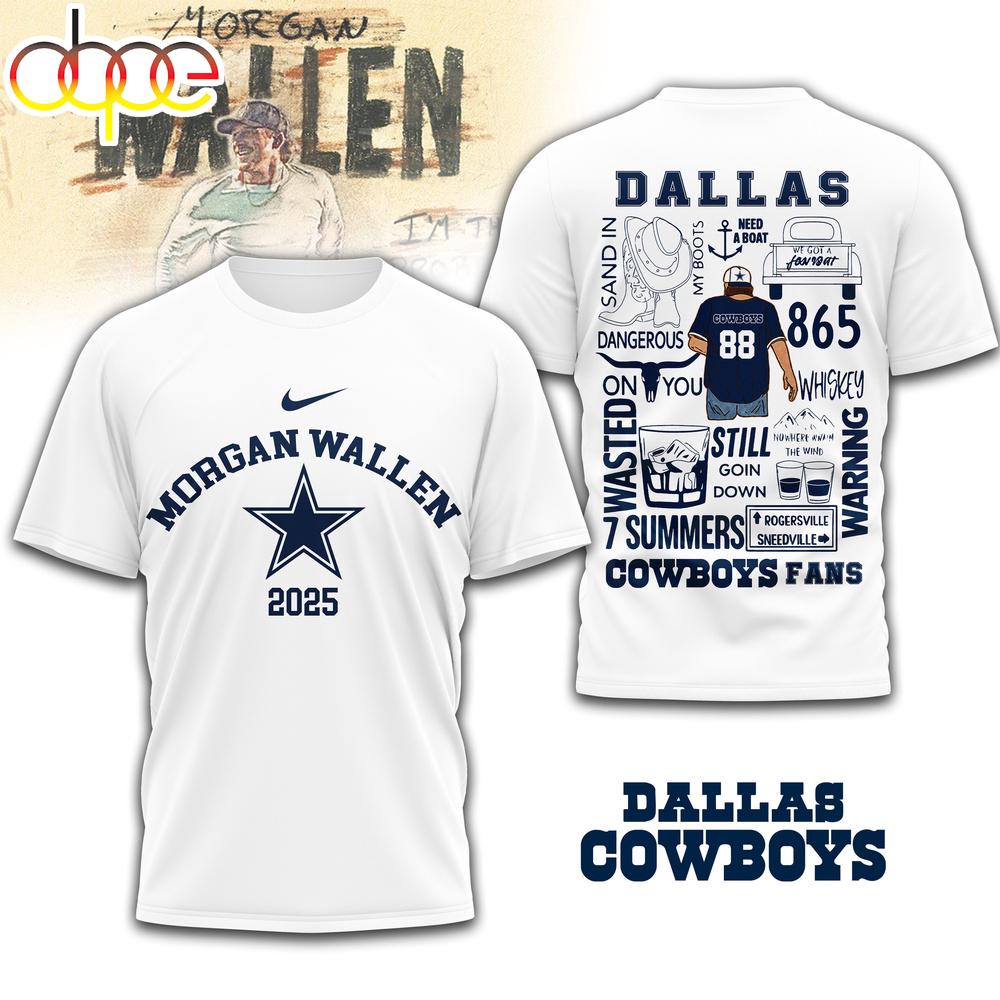 Dallas Cowboys NFL Morgan Wallen 3D T-Shirt Dallas Cowboys NFL Morgan Wallen 3D T-Shirt