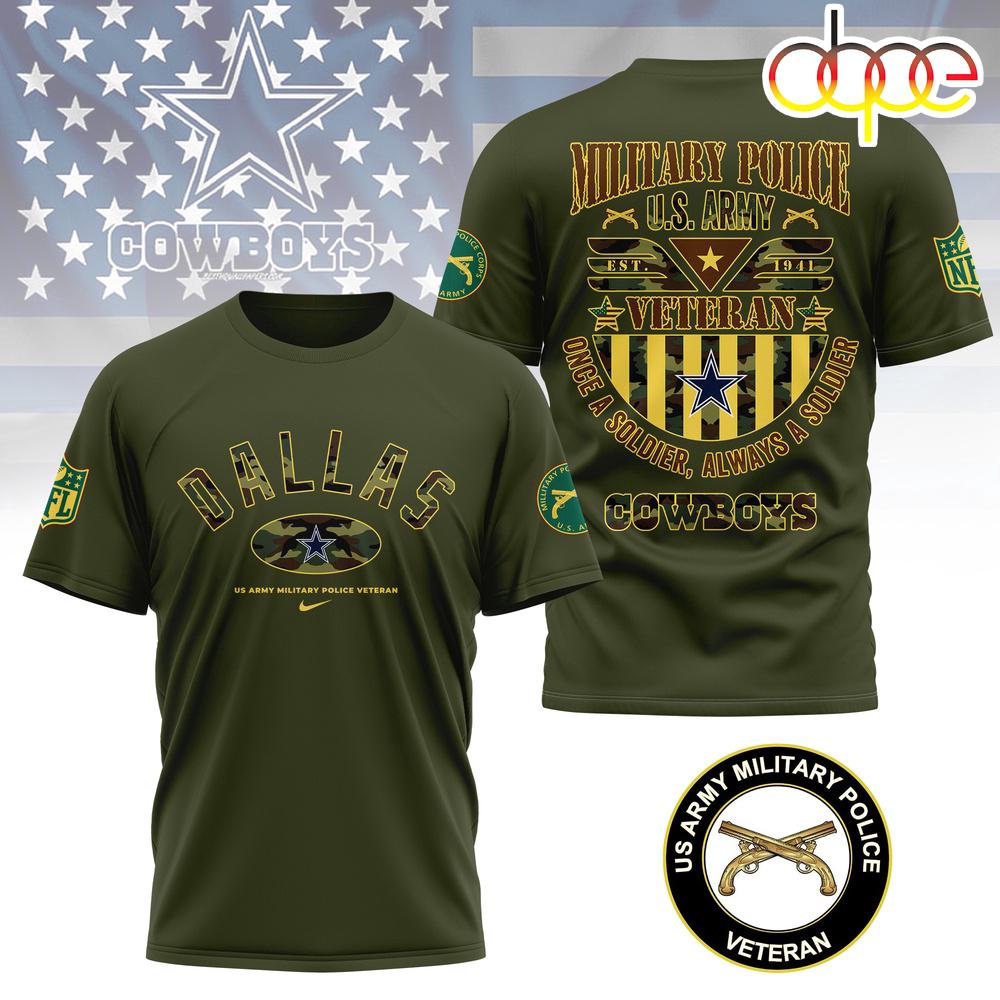 Dallas Cowboys US Army Military Police Veteran 3D T-Shirt