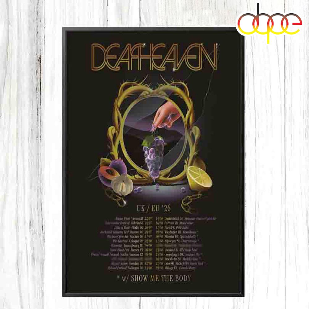 Deafheaven UK-EU Tour 2026 Poster Canvas