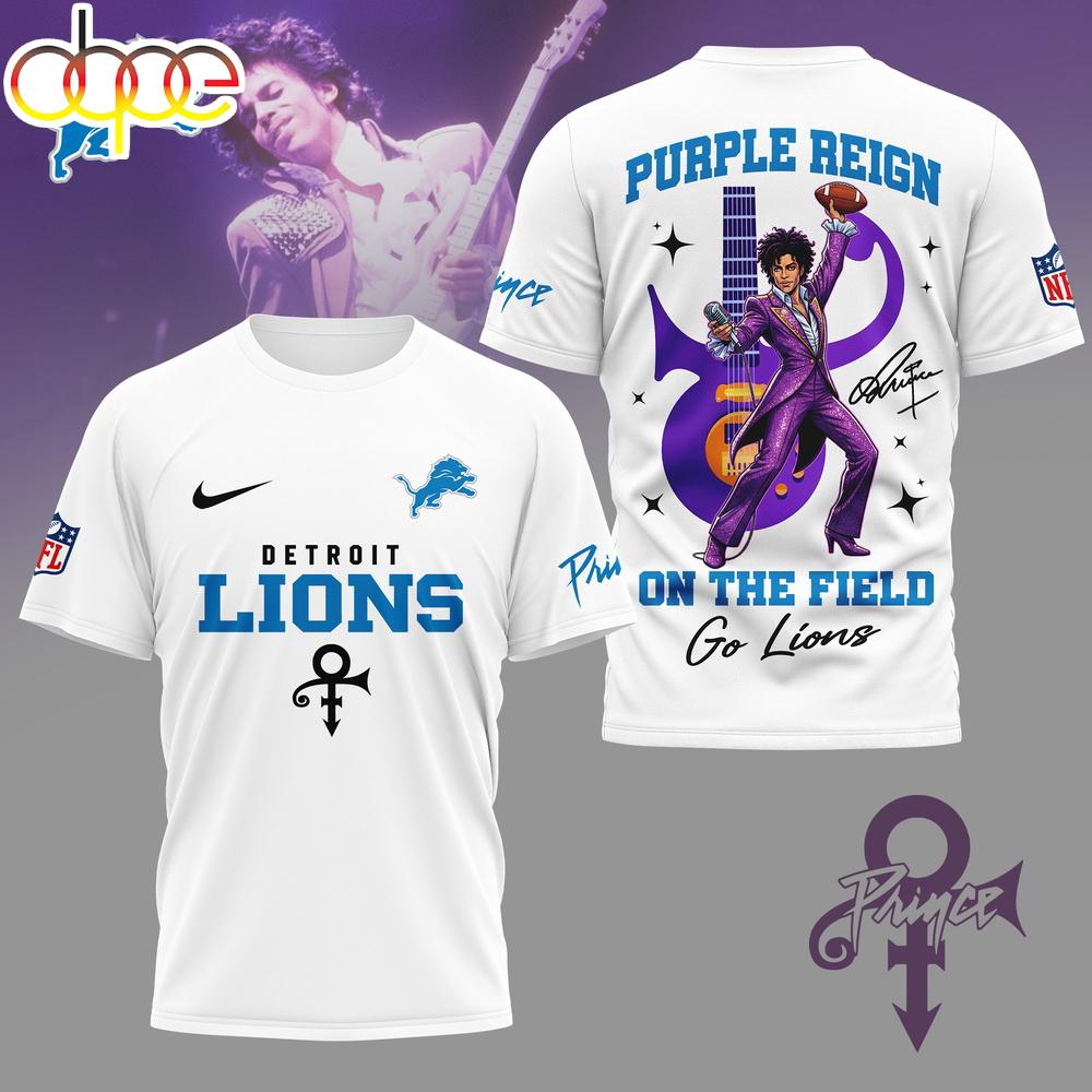Detroit Lions NFL Prince Purple Reign Football 3D T-Shirt For Fans