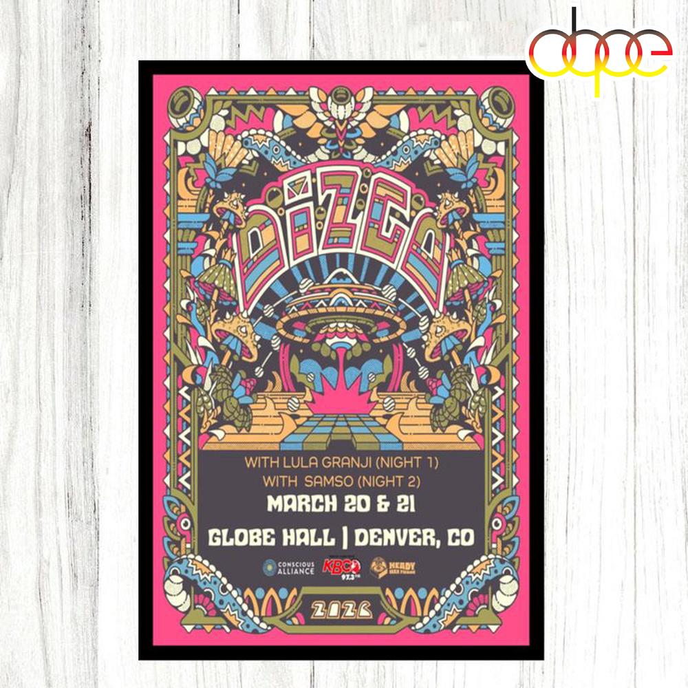 Dizgo Denver, Colorado March 20-21 2026 Tour Poster Canvas Dizgo Denver, Colorado March 20-21 2026 Tour Poster Canvas
