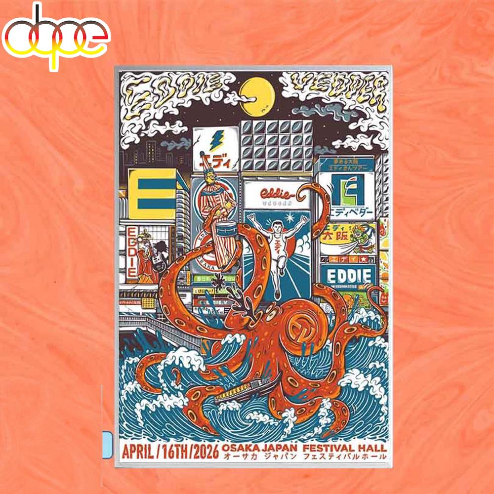 Eddie Vedder Apr 16 2026 Concert Festival Hall Osaka in Osaka Poster Canvas Eddie Vedder Apr 16 2026 Concert Festival Hall Osaka in Osaka Poster Canvas