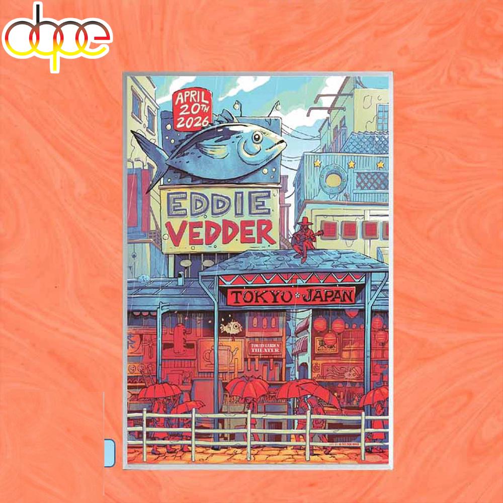 Eddie Vedder Tokyo Garden Theater in Tokyo Event Apr 20 2026 Poster Canvas