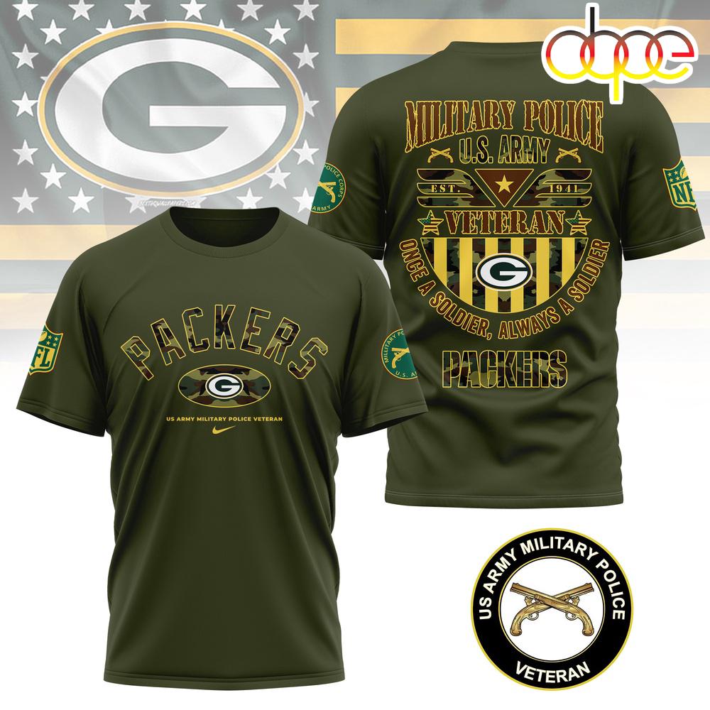 Green Bay Packers US Army Military Police Veteran 3D T-Shirt Green Bay Packers US Army Military Police Veteran 3D T-Shirt