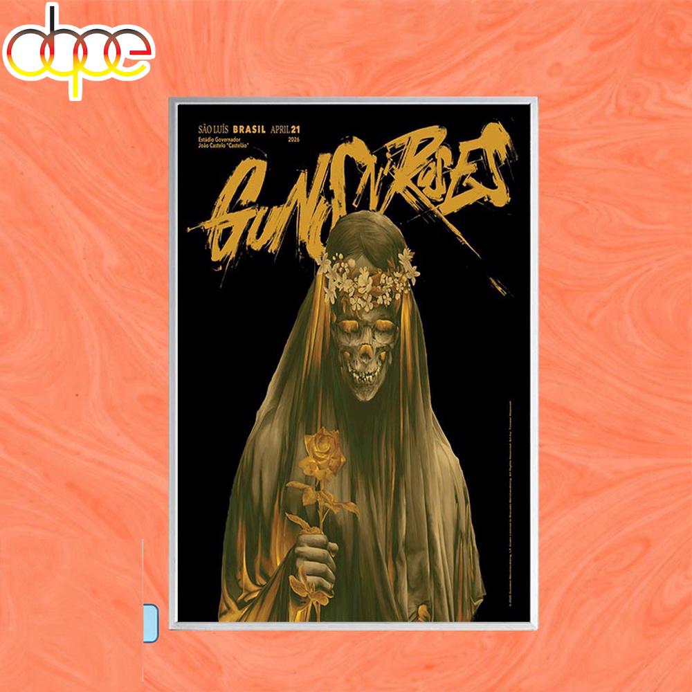 Guns N' Roses São LuÃs Brazil Tour Apr 21 2026 Event Poster Canvas Guns N' Roses São LuÃs Brazil Tour Apr 21 2026 Event Poster Canvas