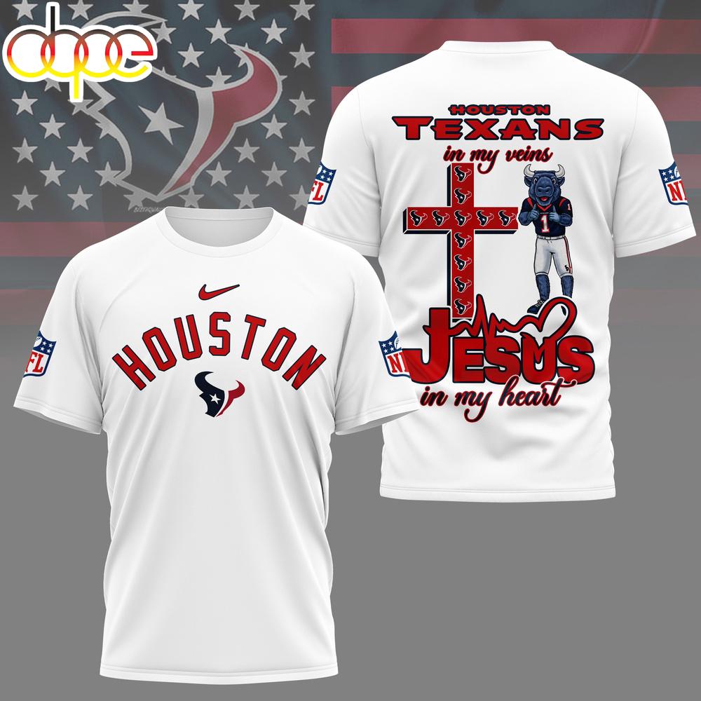 Houston Texans Faith & Football 3D T-Shirt