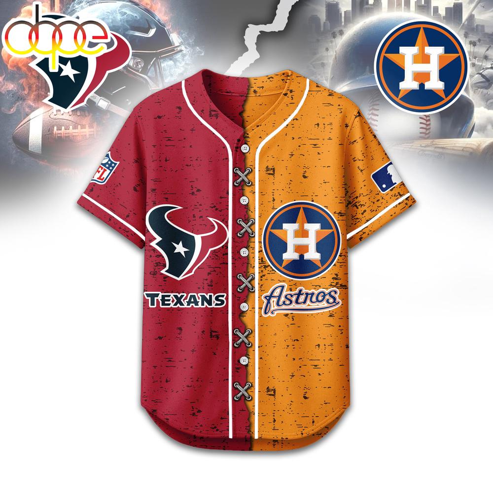 Houston Texans - Houston Astros Baseball Jersey Shirt