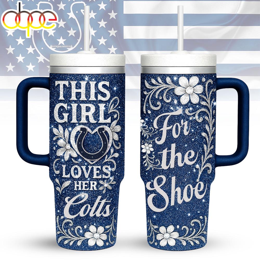 Indianapolis Colts Let's Go Tumbler 40Oz With Handle Indianapolis Colts Let's Go Tumbler 40Oz With Handle