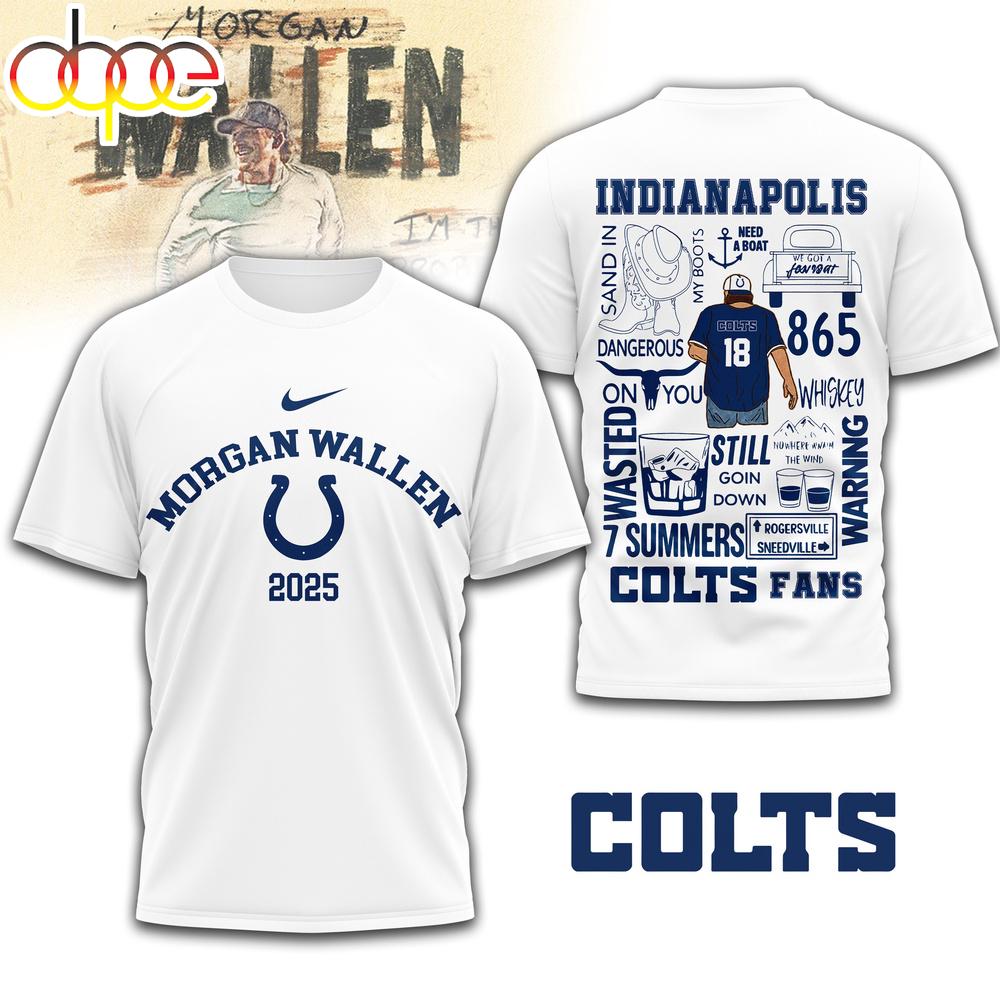 Indianapolis Colts NFL Morgan Wallen 3D T-Shirt Indianapolis Colts NFL Morgan Wallen 3D T-Shirt