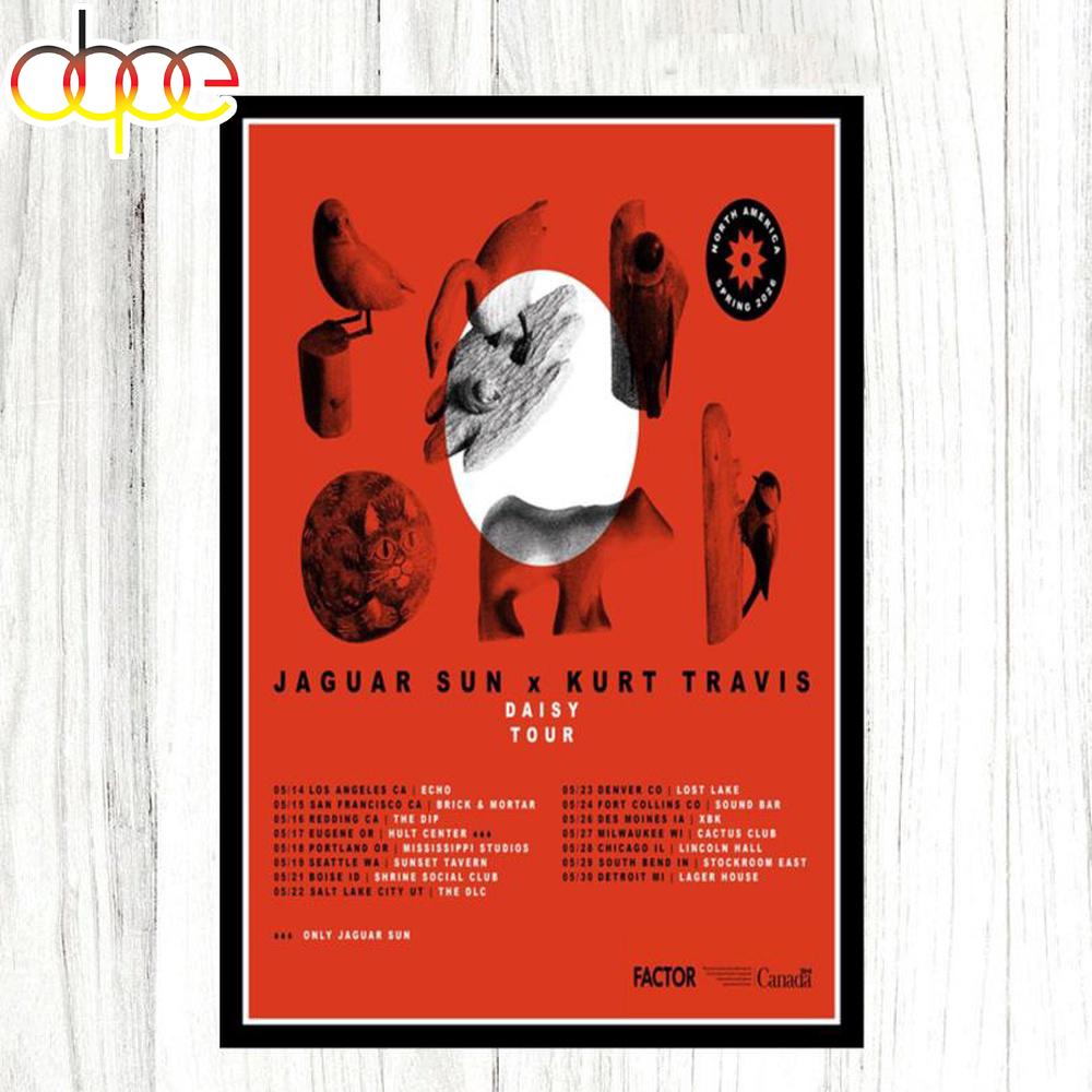 Jaguar Sun x Kurt Travis Daisy Tour 2026 Poster Canvas