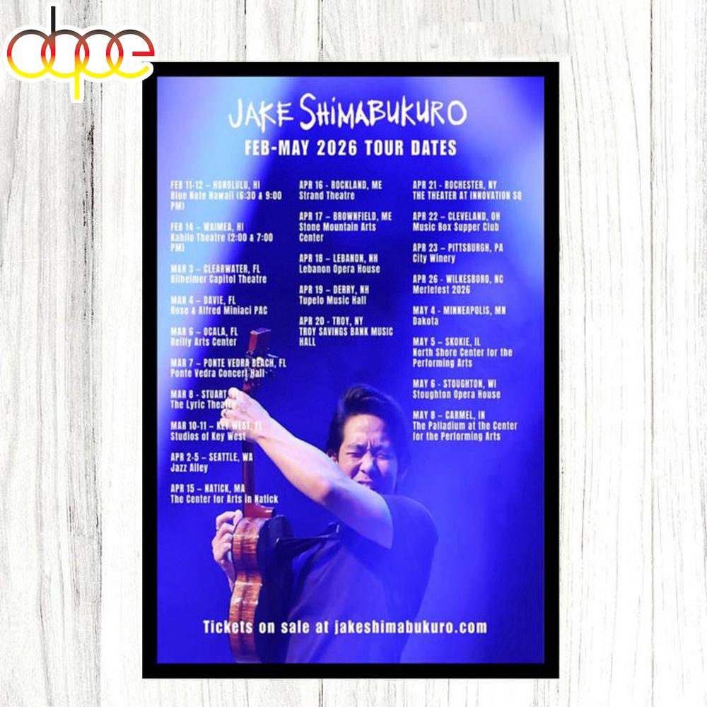 Jake Shimabukuro February & May 2026 Poster Canvas