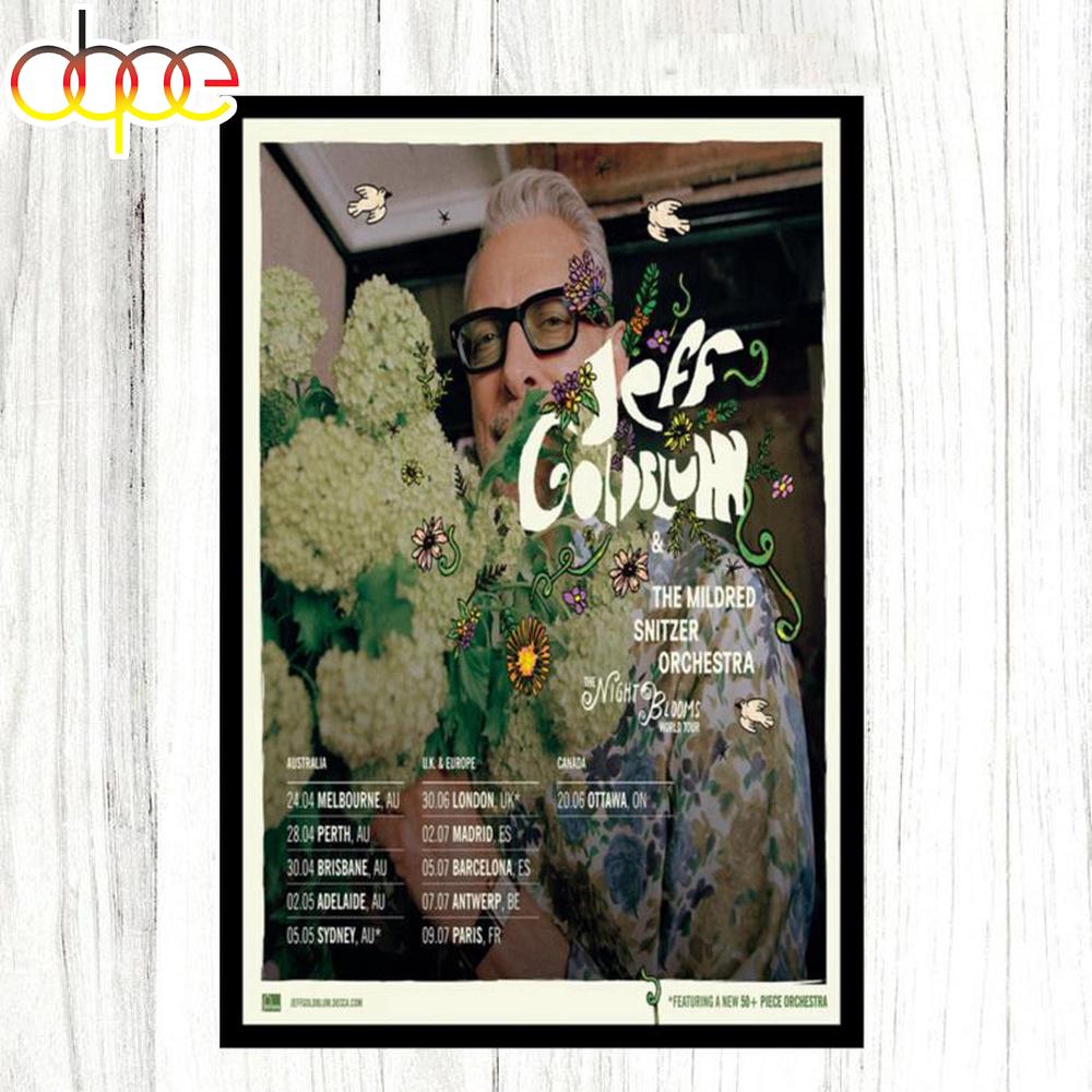 Jeff Goldblum Night Blooms World Tour 2026 Poster Canvas