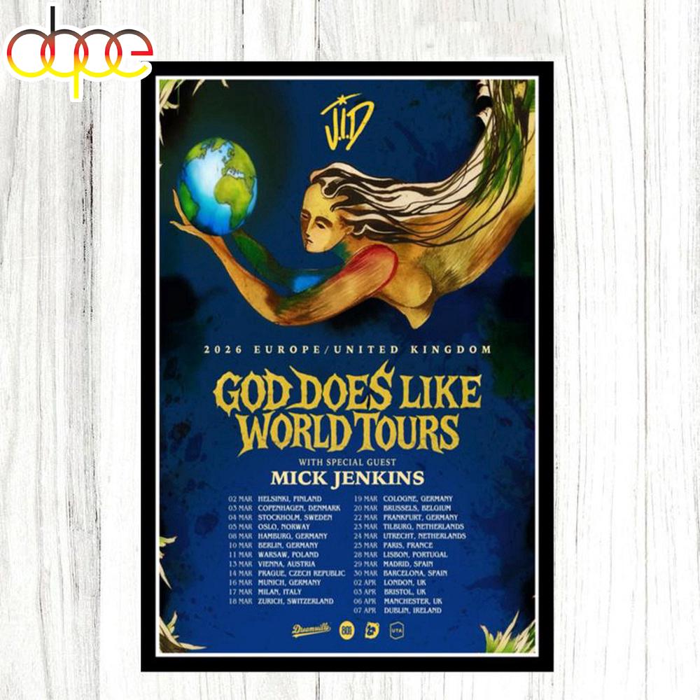 J.I.D 2026 Europe & United Kingdom Poster Canvas