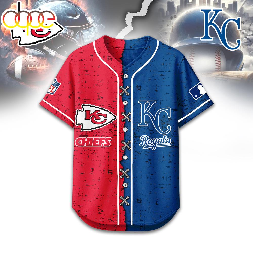 Kansas City Chiefs - Kansas City Royals Baseball Jersey Shirt