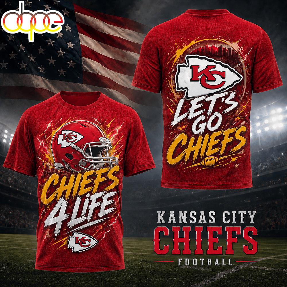Kansas City Chiefs NFL Fan For Life 3D T-Shirt Kansas City Chiefs NFL Fan For Life 3D T-Shirt