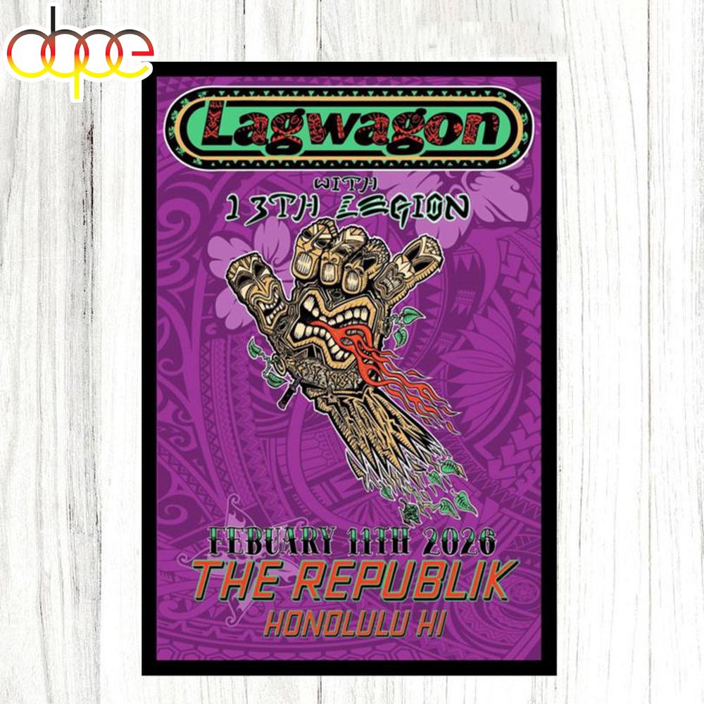 Lagwagon Honolulu, HI February 11 2026 Concert Poster Canvas Lagwagon Honolulu, HI February 11 2026 Concert Poster Canvas