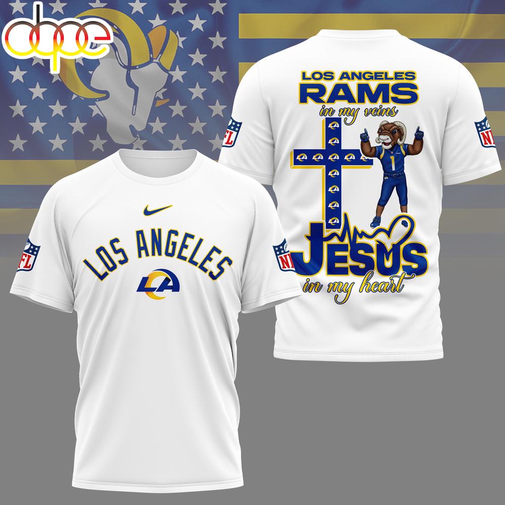 Los Angeles Rams Faith & Football 3D T-Shirt