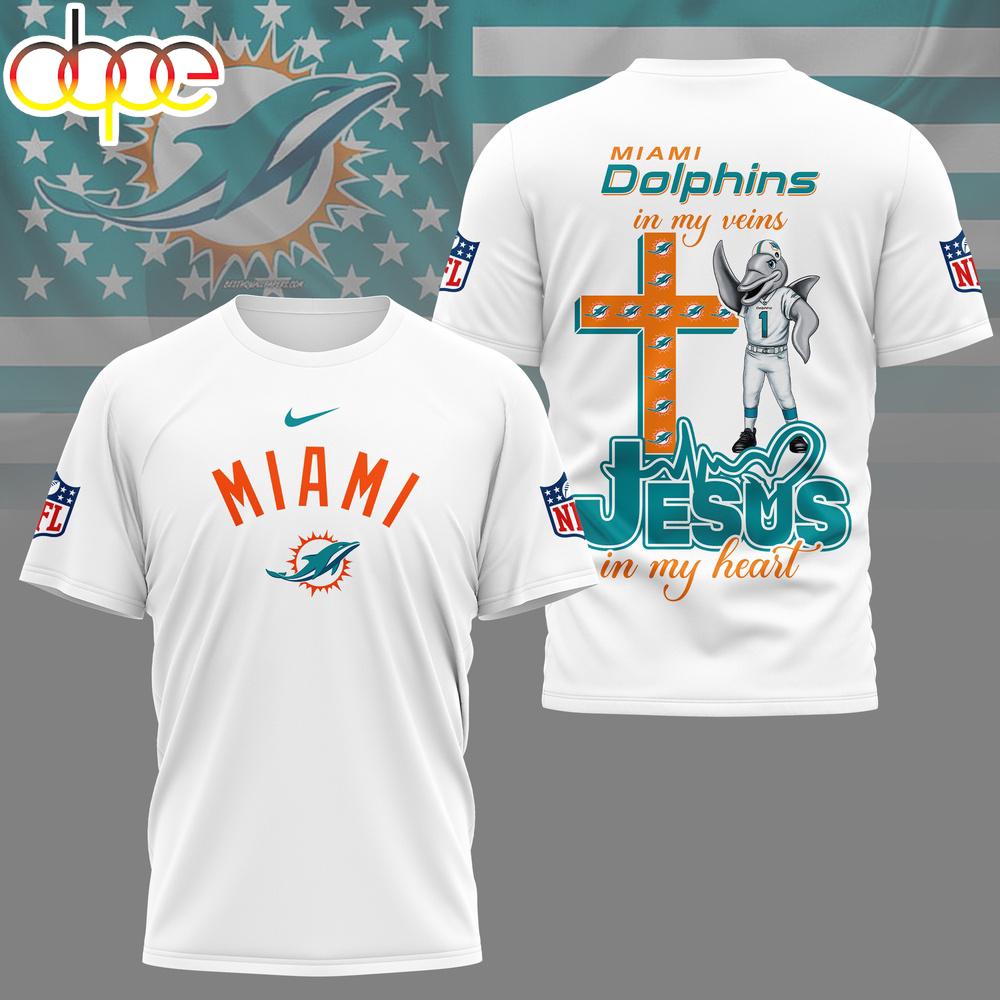 Miami Dolphins Faith & Football 3D T-Shirt
