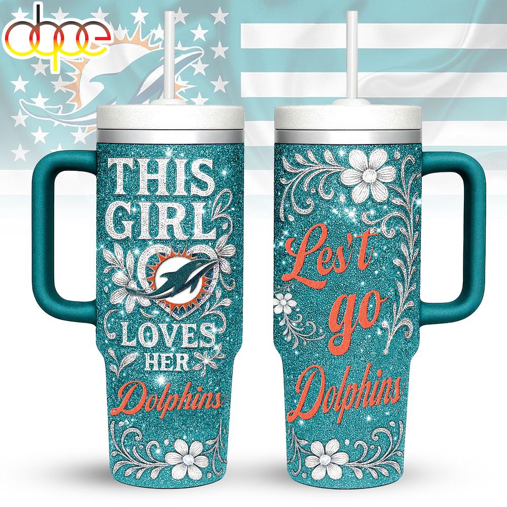 Miami Dolphins Let's Go Tumbler 40Oz With Handle