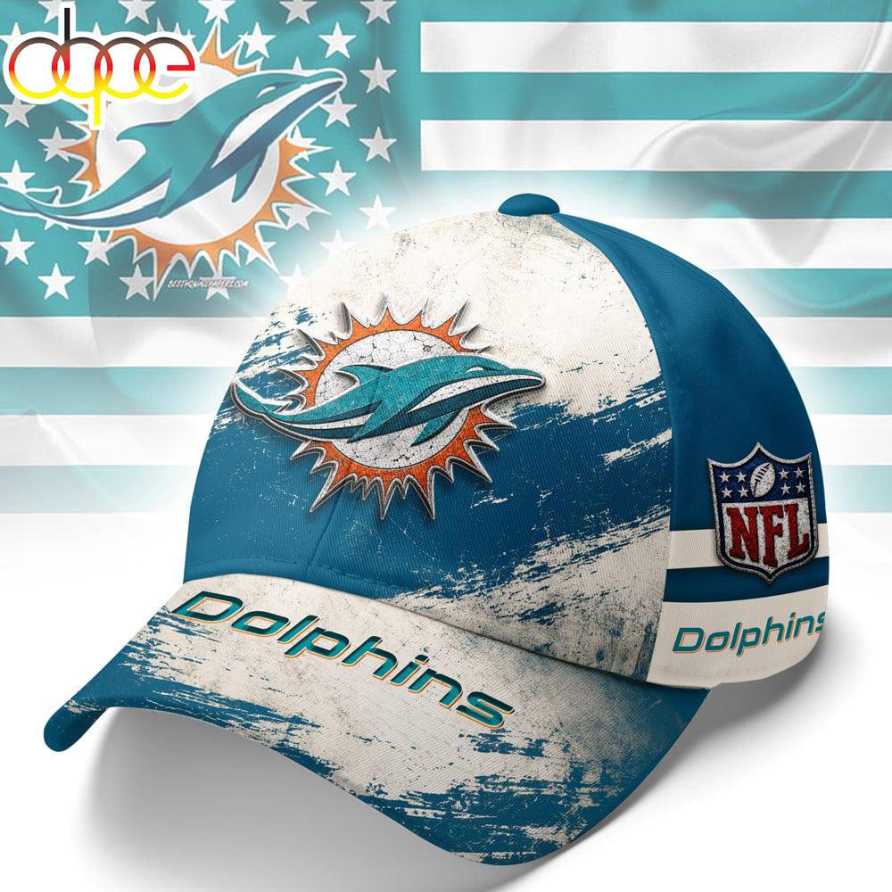 Miami Dolphins NFL Grunge Style Team Baseball Cap