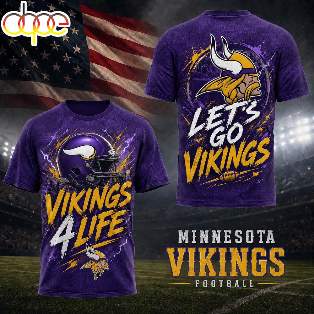 Minnesota Vikings NFL Fan For Life 3D T-Shirt