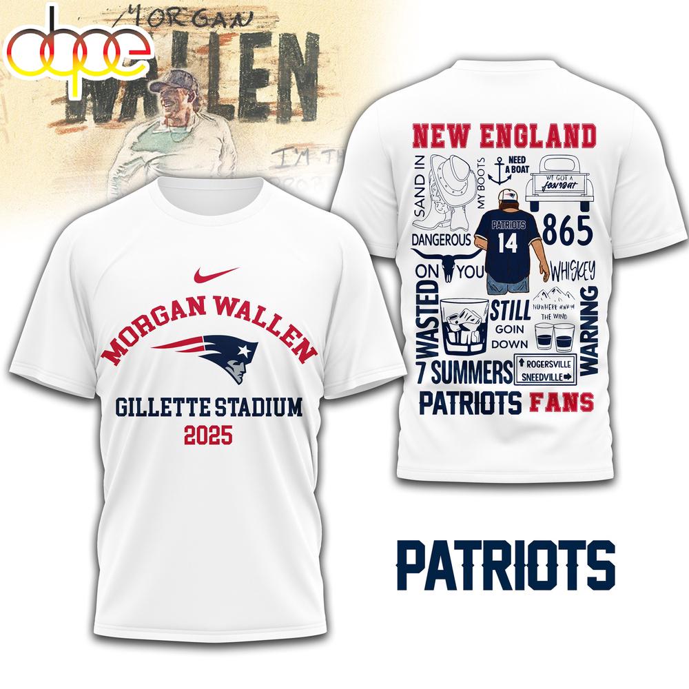 New England Patriots NFL Morgan Wallen 3D T-Shirt