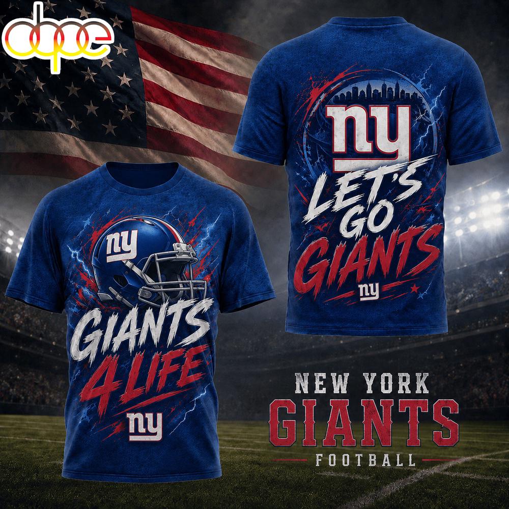 New York Giants NFL Fan For Life 3D T-Shirt New York Giants NFL Fan For Life 3D T-Shirt