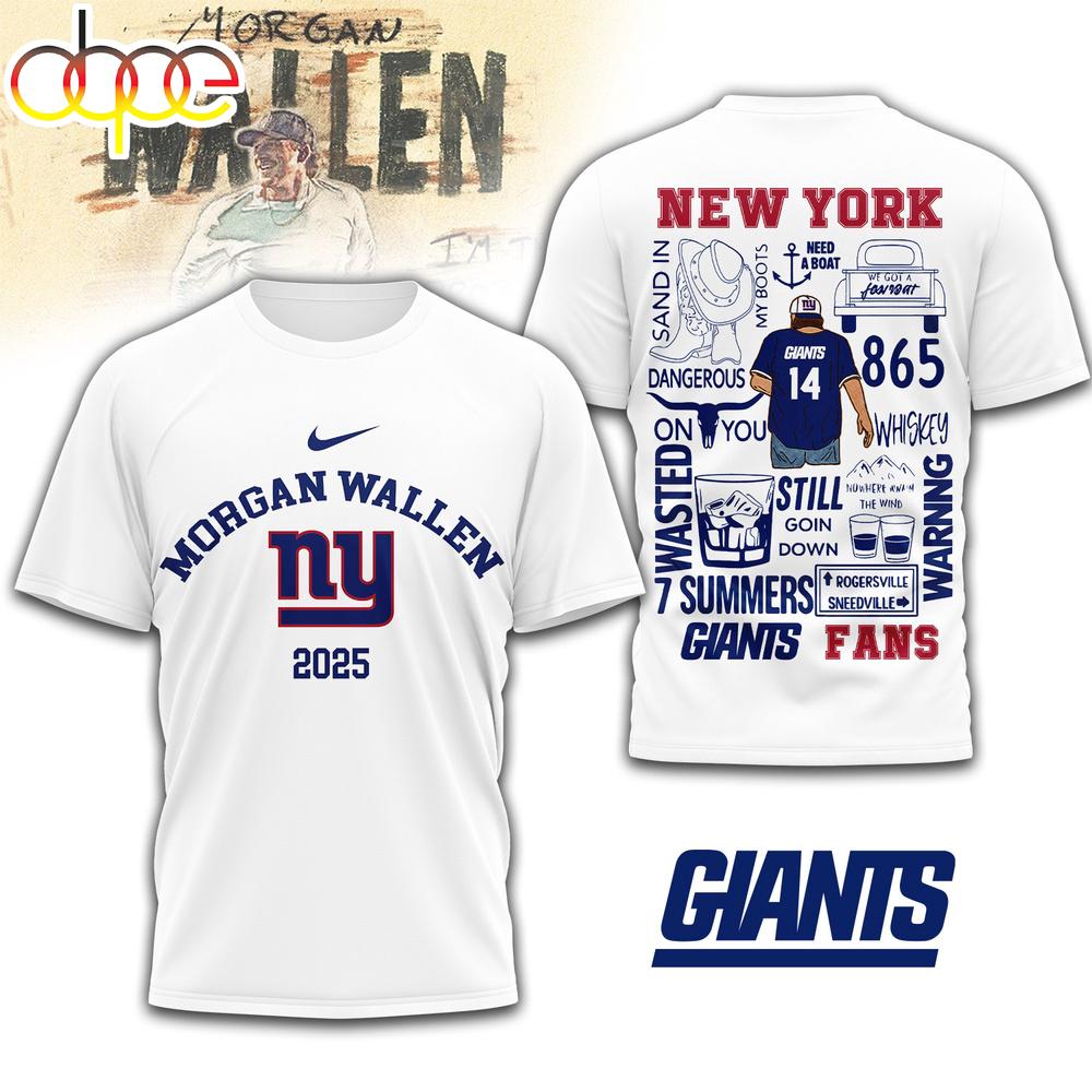 New York Giants NFL Morgan Wallen 3D T-Shirt New York Giants NFL Morgan Wallen 3D T-Shirt