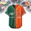 New York Jets - New York Mets Baseball Jersey Shirt