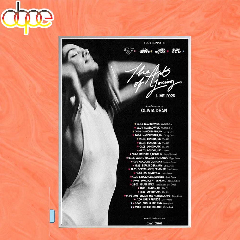 Olivia Dean Fall Tour 2026 UK EU Poster Canvas